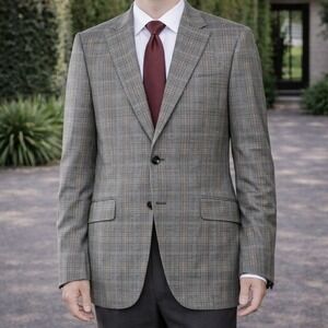 GUCCI Mens Plaid Wool Mohair Blend Blazer Jacket 54R Made in Italy